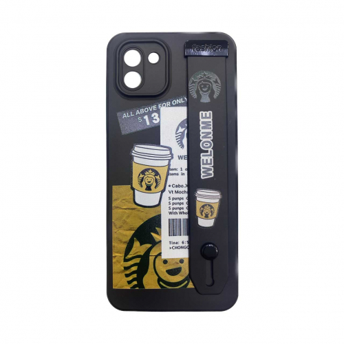 قاب گوشی استارباکس با بند دستی استندشو و محافظ لنز دار سامسونگ Samsung A03