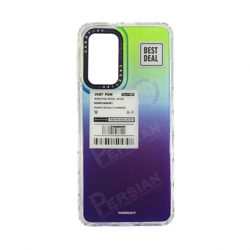 قاب گوشی هولوگرامی سامسونگ Samsung A32 4Gمحافظ لنز فلزی - طرح بارکد