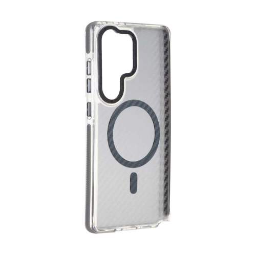 قاب مگ سیف دار گوشی سامسونگ S25 Ultra طرح کربن برند مجیک با لنز و دکمه متال Magic Carbon Metal Magsafe Samsung S25 Ultra