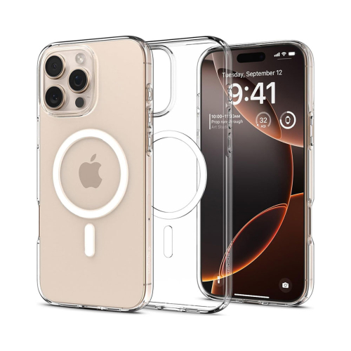 قاب گوشی آیفون ۱6 پرومکس تمام شفاف با مگ سیف برند اسپیگن Spigen Ultra Hybrid (MagFit)Case iPhone 16 Pro Max