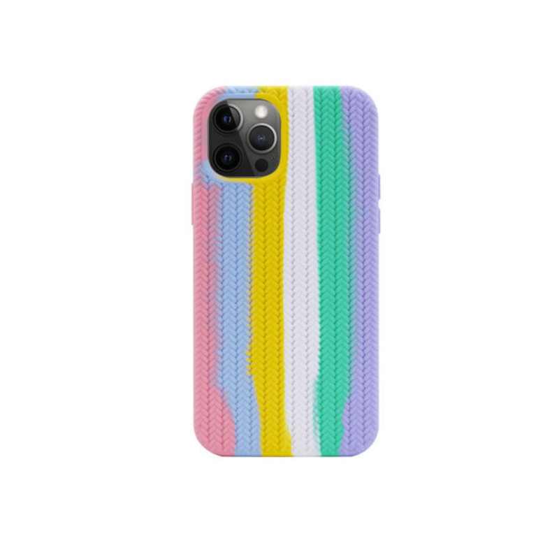 قاب طرح بافت رنگین کمانی گوشی اپل Iphone 11 Pro Max