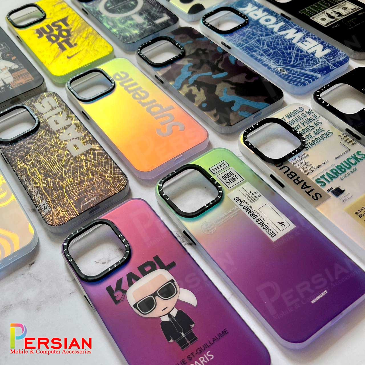 قاب گوشی هولوگرامی CaseTify سامسونگ Samsung A52 محافظ لنز و دکمه فلزی - طرح Supreme