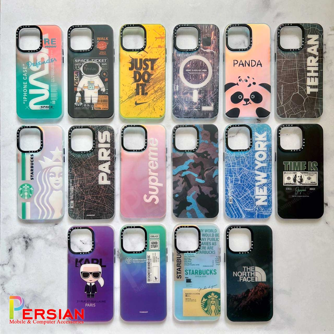 قاب گوشی هولوگرامی CaseTify سامسونگ Samsung A32 4G محافظ لنز و دکمه فلزی - طرح نایک