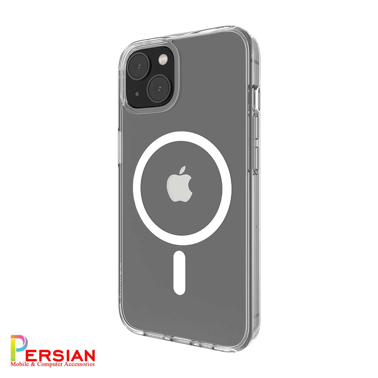 قاب شفاف گوشی آیفون 13 برند بلکین با مگ سیف و دکمه و رینگ متال Belkin For IPhone 13