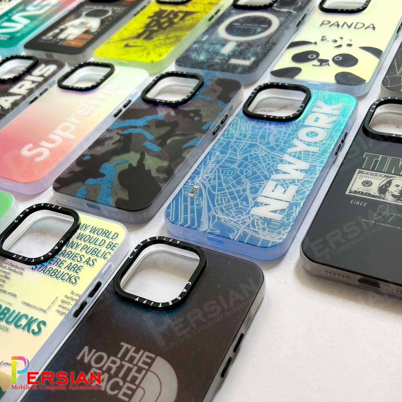 قاب گوشی هولوگرامی CaseTify سامسونگ Samsung A24 محافظ لنز و دکمه فلزی - طرح نایک