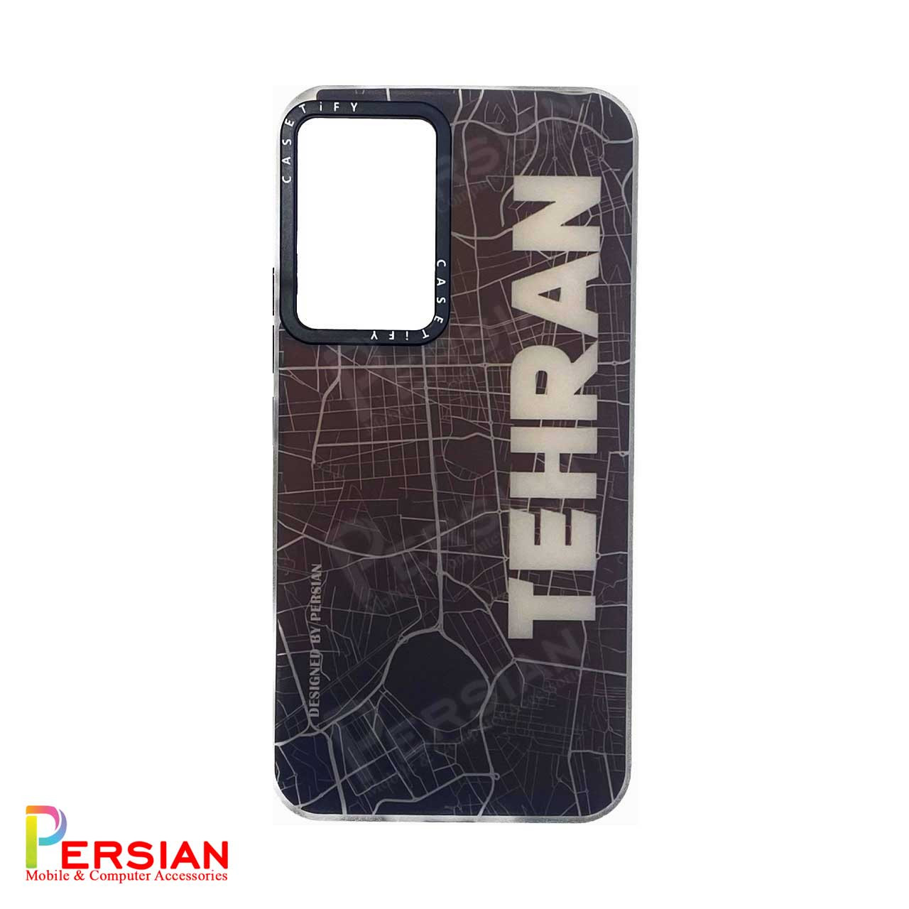 قاب گوشی سامسونگ Samsung S23 Ultra هولوگرامی برند CaseTify محافظ لنز و دکمه فلزی - طرح تهران