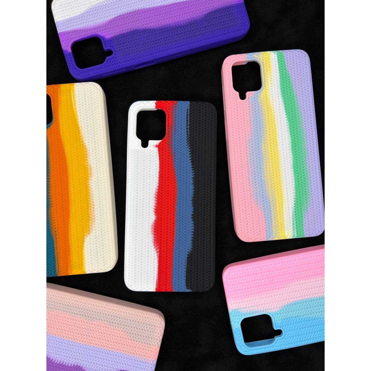 قاب سیلیکونی طرح بافت رنگین کمانی سامسونگ Galaxy A50