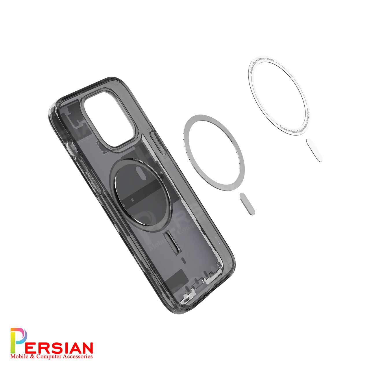 قاب آیفون 12 پرومکس طرح تکنولوژی برند اسپیگن Spigen Ultra Hybrid Mag Zero One Case iPhone 12 Pro Max