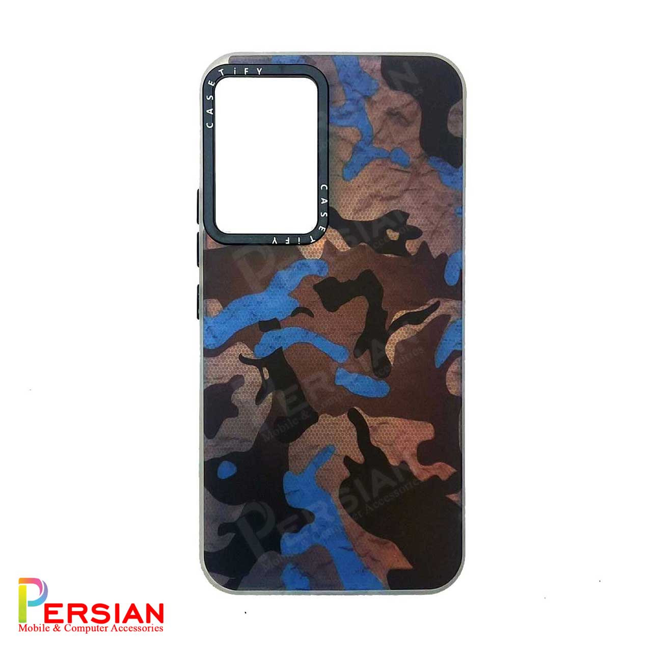 قاب گوشی هولوگرامی CaseTify سامسونگ Samsung A13 4G محافظ لنز و دکمه فلزی - طرح ارتشی