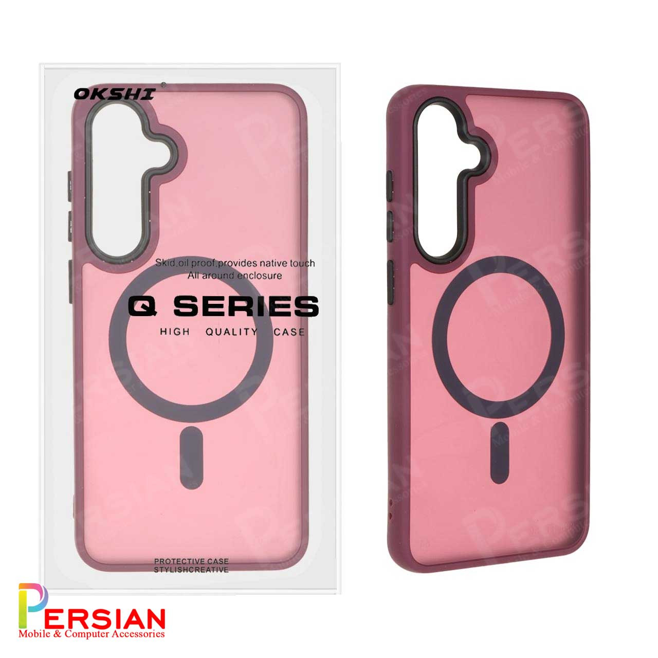 قاب گوشی سامسونگ S24 FE پشت مات لنز برجسته مگ سیف مجیک ماسک Magic Mask MagSafe Matte Case Samsung S24 FE