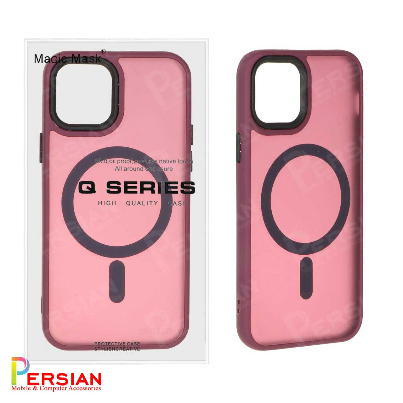 قاب گوشی آیفون 12 پشت مات لنز برجسته مگ سیف مجیک ماسک Magic Mask MagSafe Matte Case iPhone 12