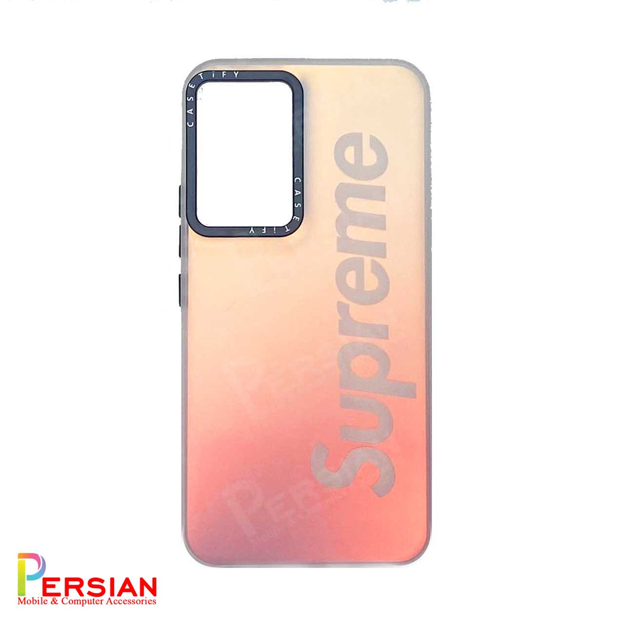 قاب گوشی هولوگرامی CaseTify سامسونگ Samsung A12 محافظ لنز و دکمه فلزی - طرح Supreme