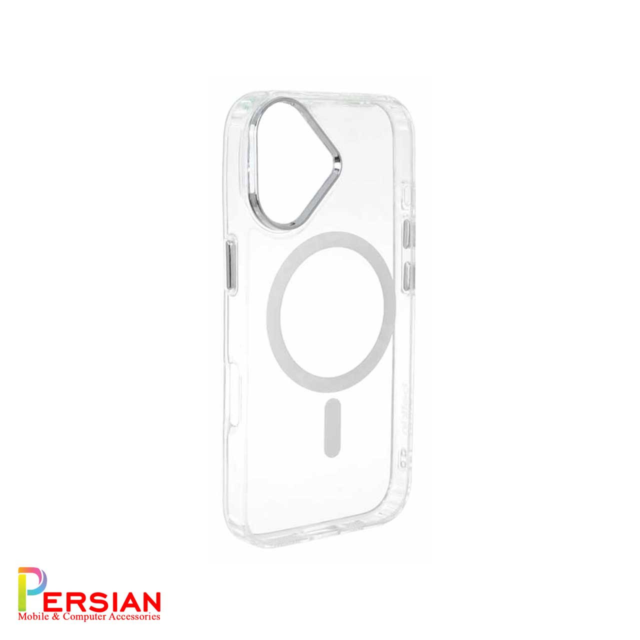 قاب شفاف گوشی آیفون 17 برند بلکین با مگ سیف و دکمه و رینگ متال Belkin For IPhone 17