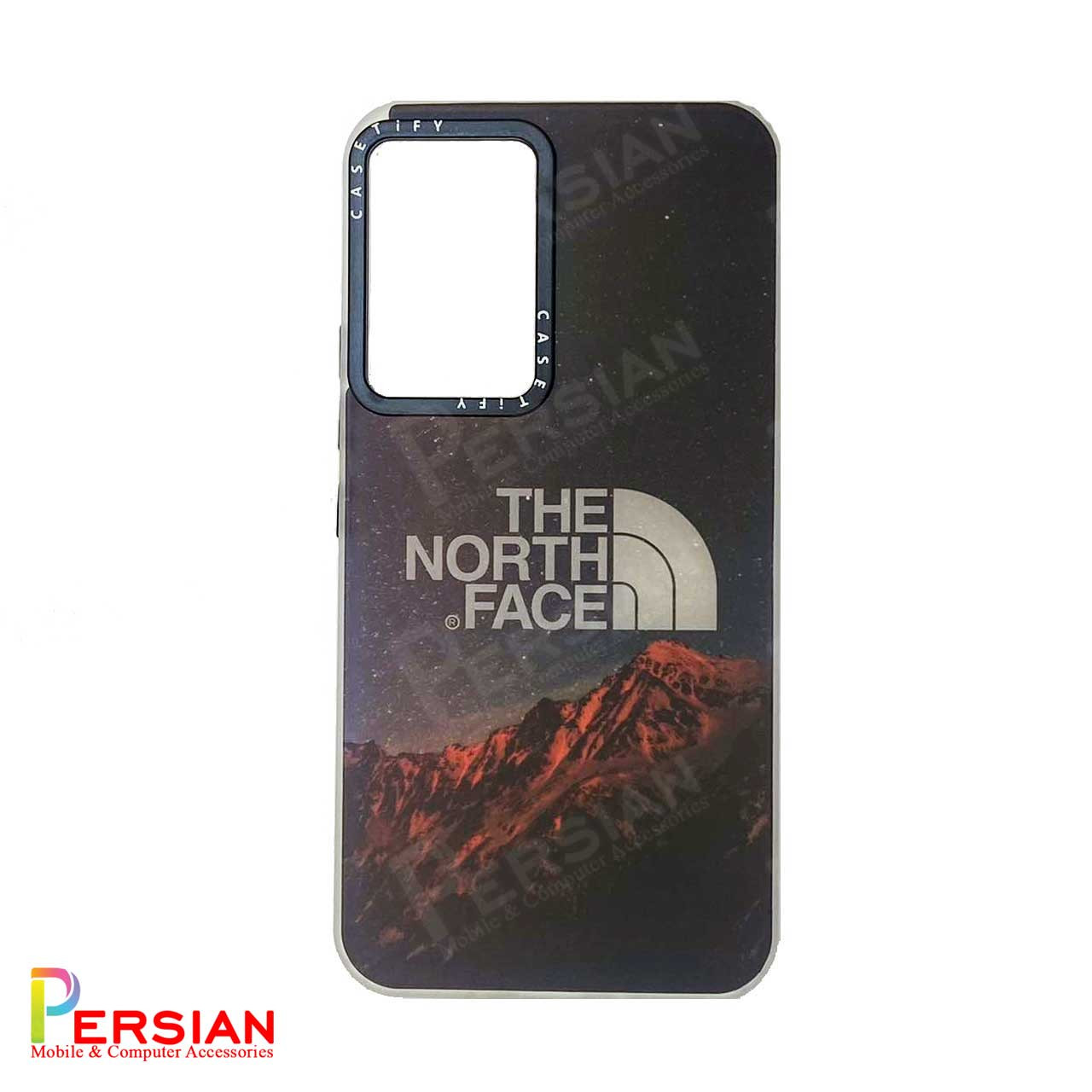 قاب گوشی هولوگرامی CaseTify سامسونگ Samsung S21 FE محافظ لنز و دکمه فلزی - طرح North Face