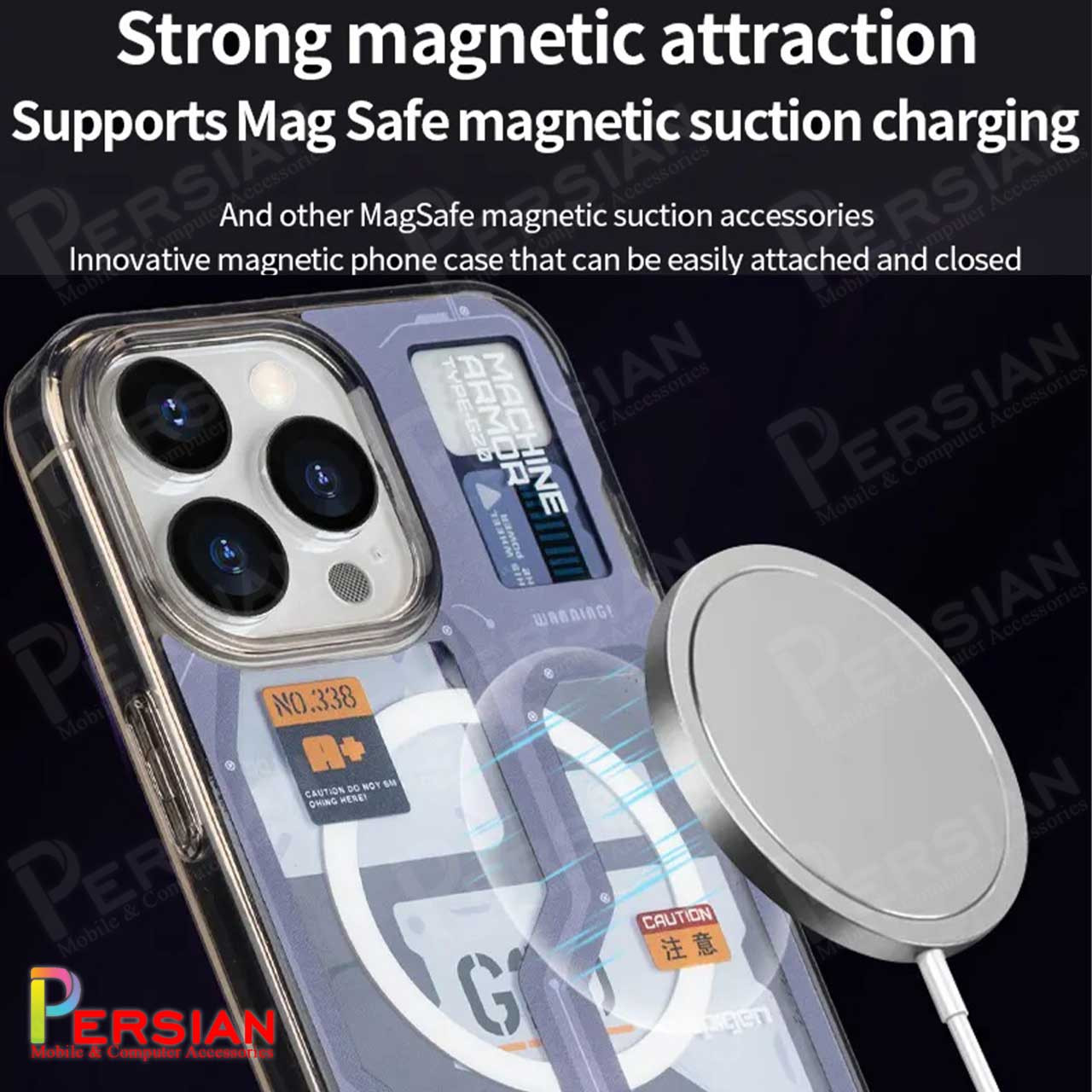 قاب آیفون 12 پرومکس برند اسپیگن مدل G20 طرح تکنولوژی با مگ سیف Spigen G20 for iPhone 12 Pro Max