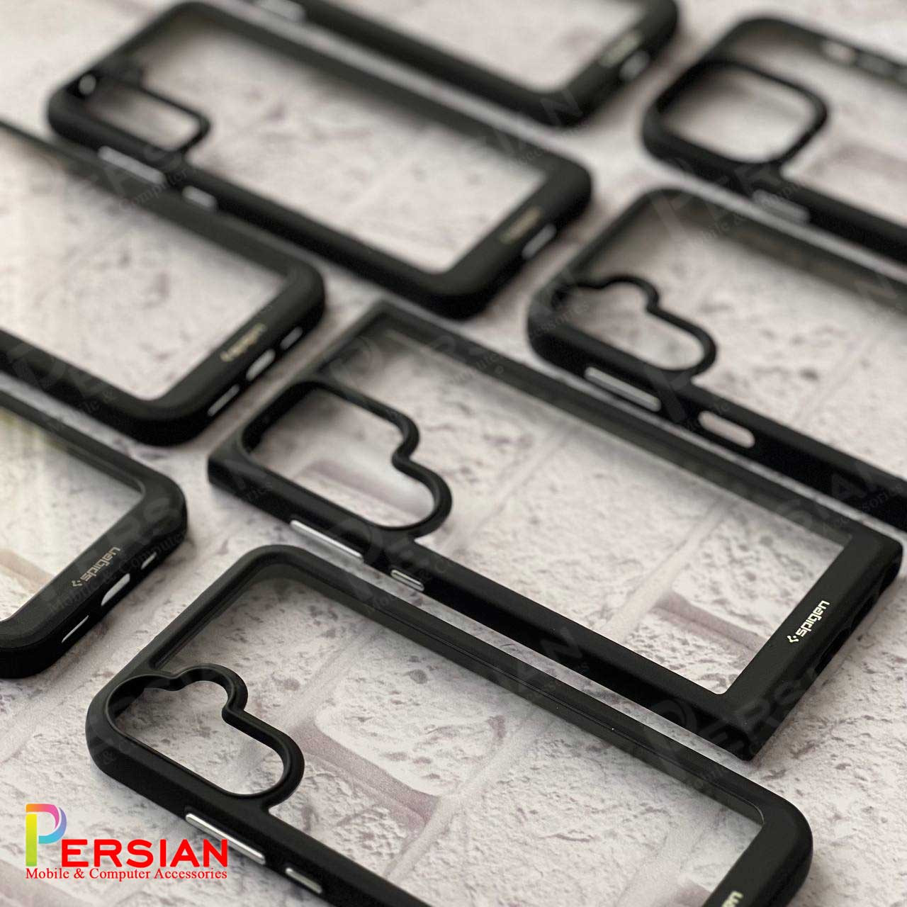 قاب سامسونک A54 اسپیگن مدل دور مشکی شفاف لنز برحجسته  Spigen Black TPU Clear Case Samsung A54