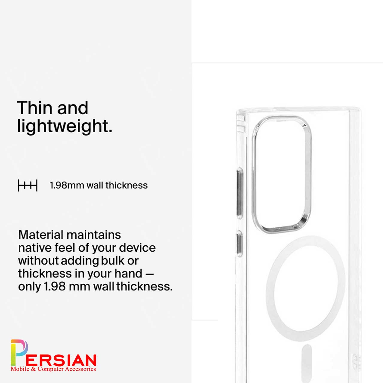 قاب شفاف گوشی سامسونگ A17 برند بلکین با مگ سیف و دکمه و رینگ متال Belkin For Samsung A17