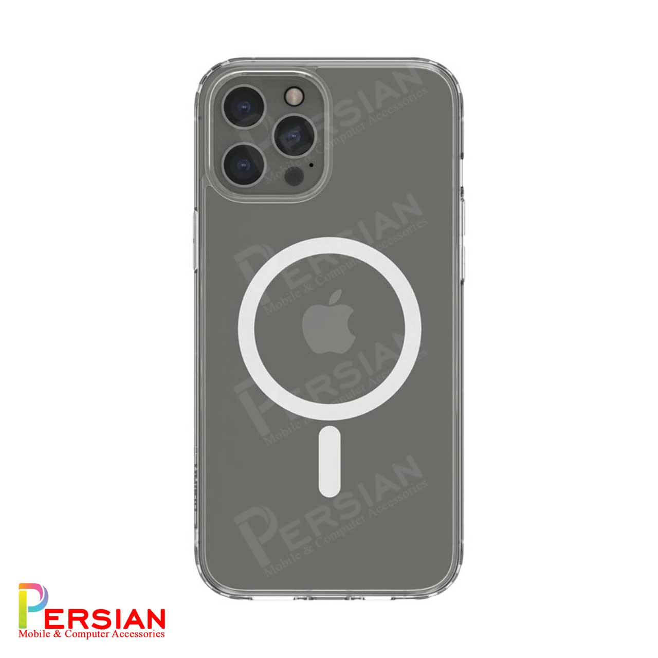 قاب شفاف گوشی آیفون 12 پرومکس برند بلکین با مگ سیف و دکمه و رینگ متال Belkin For IPhone 12 Pro Max