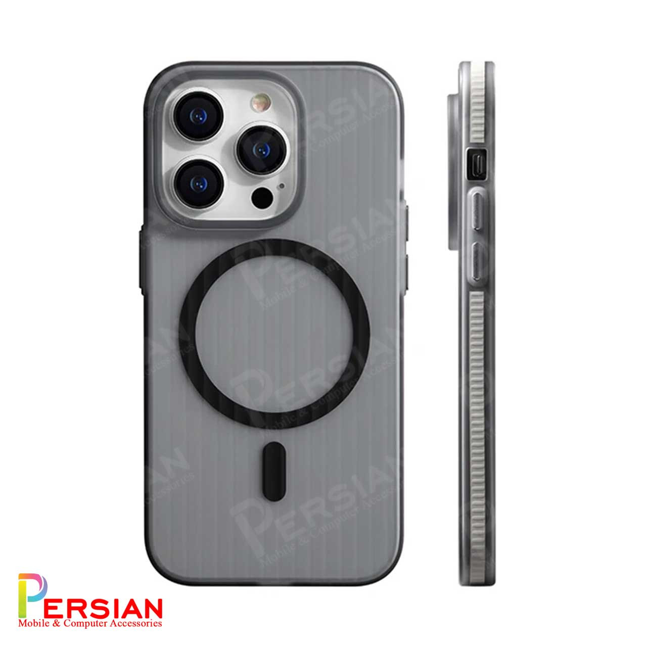 قاب گوشی آیفون 13 طرح راه راه مگ سیف دار برند مجیک ماسک Magic Ribbed Case Magsafe IPhone 13