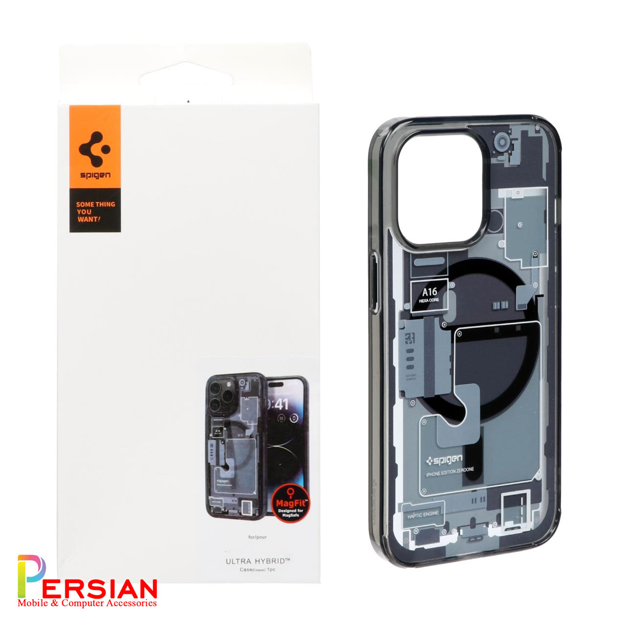 قاب آیفون 12 پرومکس طرح تکنولوژی برند اسپیگن Spigen Ultra Hybrid Mag Zero One Case iPhone 12 Pro Max
