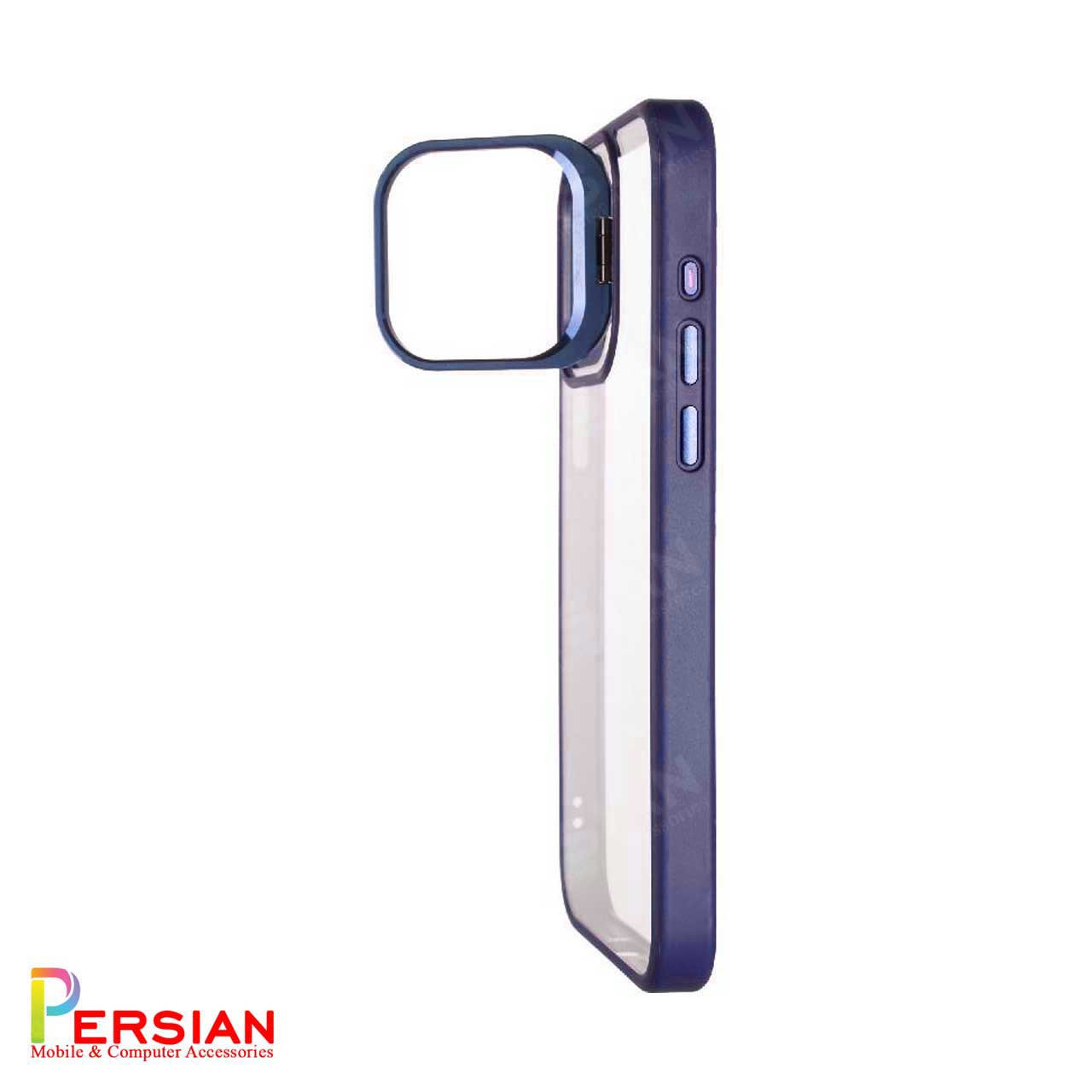 قاب آیفون 12 پرو برند ایسون کیس شفاف استند شو با محافظ لنز رینگی Eason Case IPhone 12 Pro