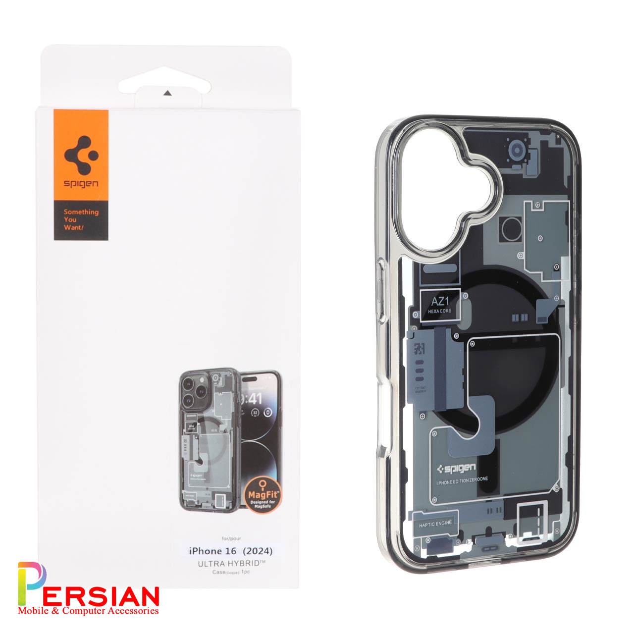 قاب آیفون 16 طرح تکنولوژی برند اسپیگن Spigen Ultra Hybrid Mag Zero One Case iPhone 16