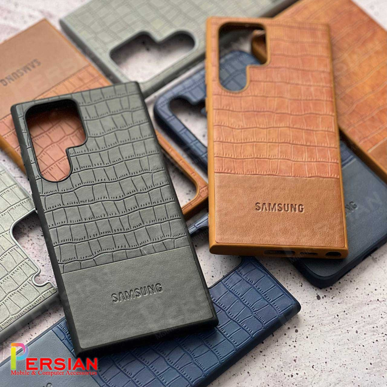 قاب سامسونگ اس 24 الترا چرمی طرح کروکودیل برند مجیک ماسک گوشی Samsung S24 Ultra