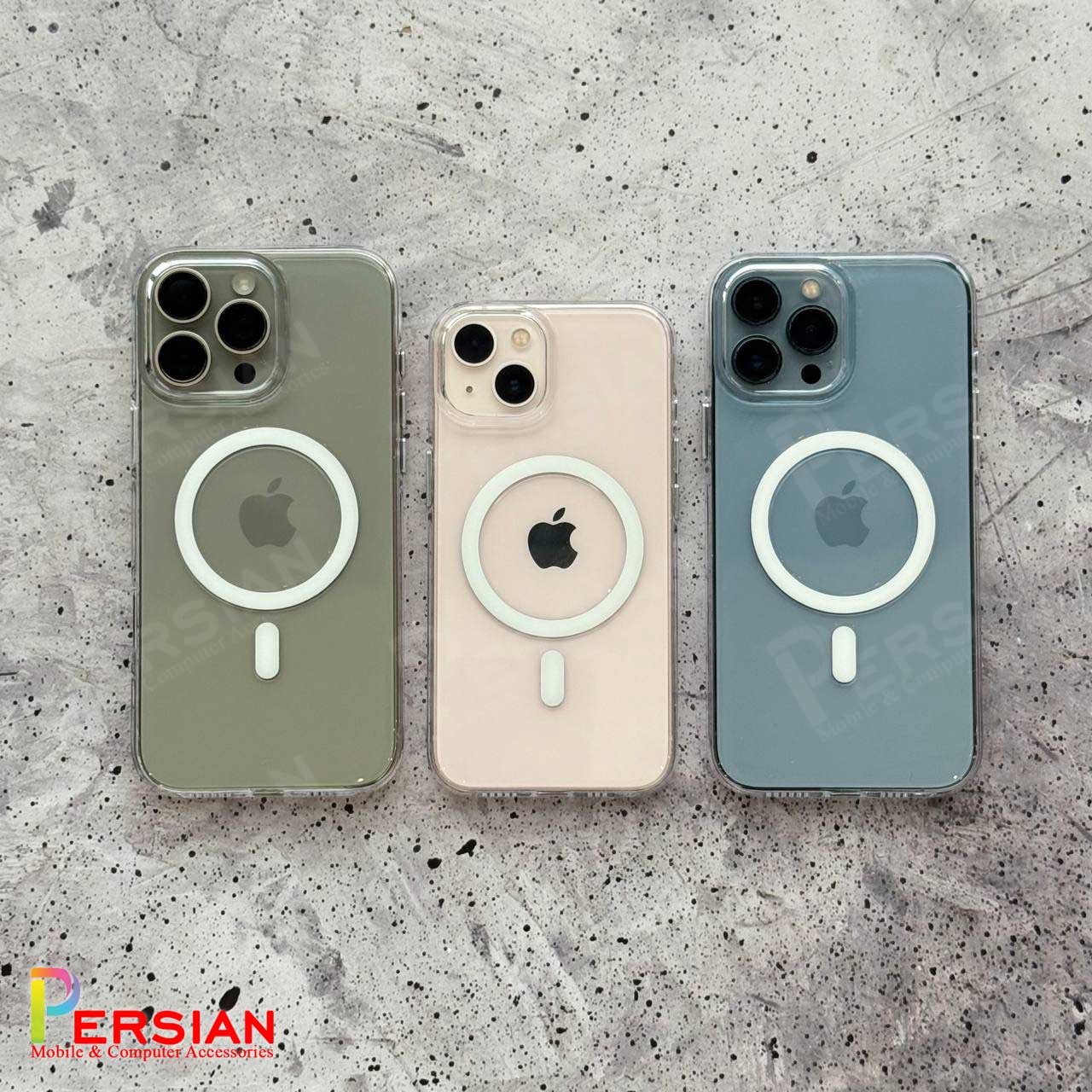 قاب گوشی آیفون 13 پرو تمام شفاف کریستالی با مگ سیف مدل آیرون مجیک Magic Mask Iron Magic iPhone 13 Pro