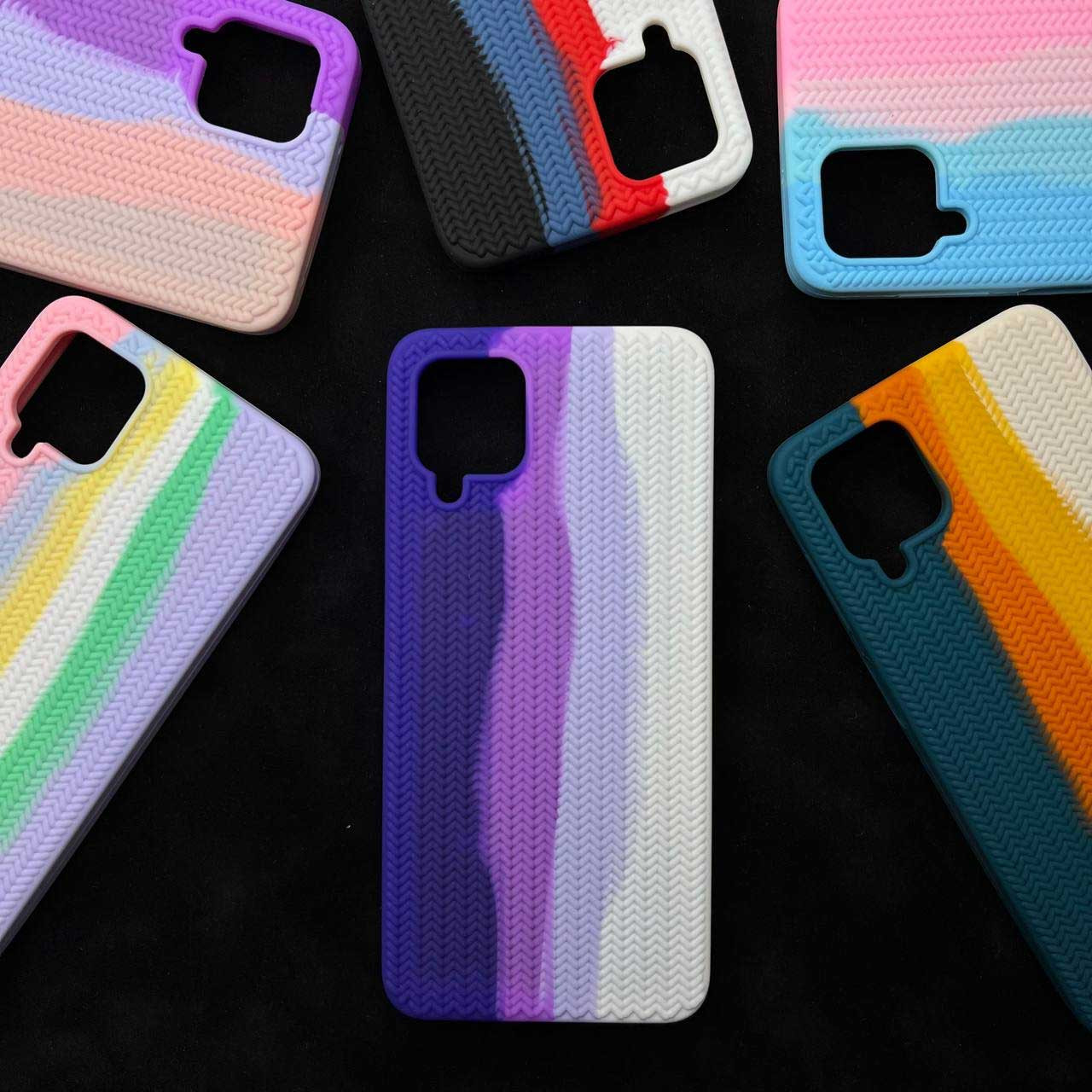 قاب سیلیکونی طرح بافت رنگین کمانی سامسونگ Galaxy A32 4G