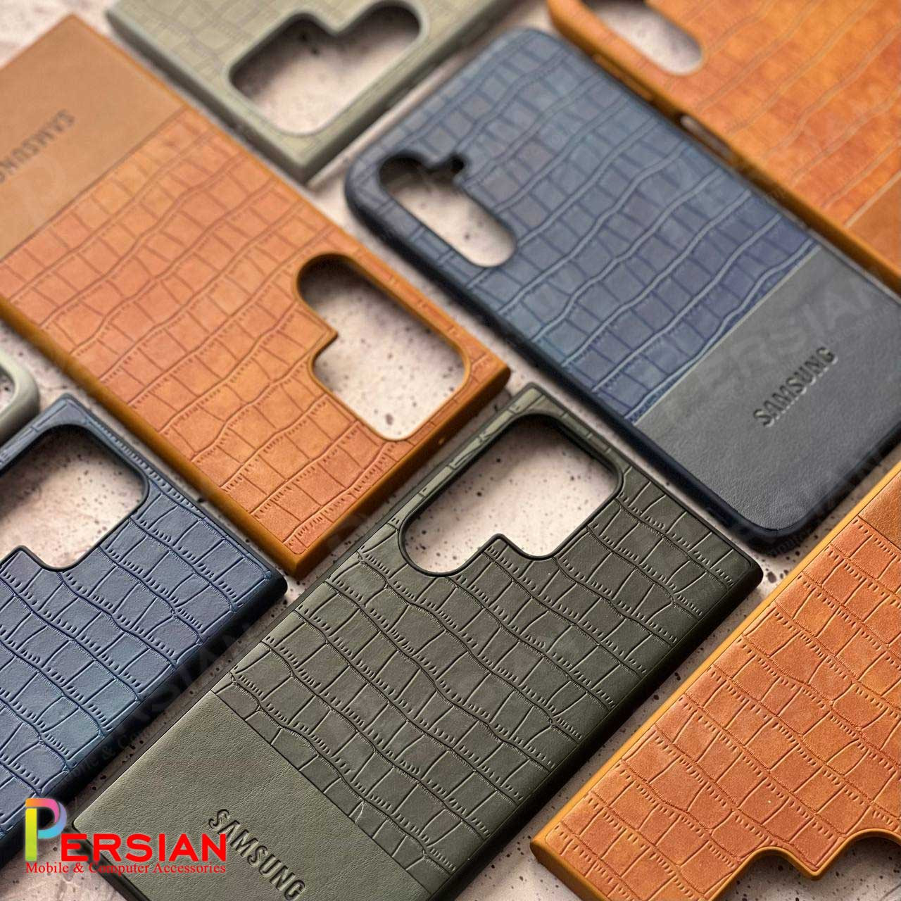 قاب سامسونگ اس 24 الترا چرمی طرح کروکودیل برند مجیک ماسک گوشی Samsung S24 Ultra