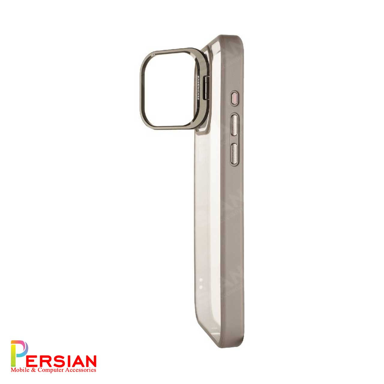 قاب آیفون 15 پرومکس برند ایسون کیس شفاف استند شو با محافظ لنز رینگی  Eason Case IPhone 15 Pro Max