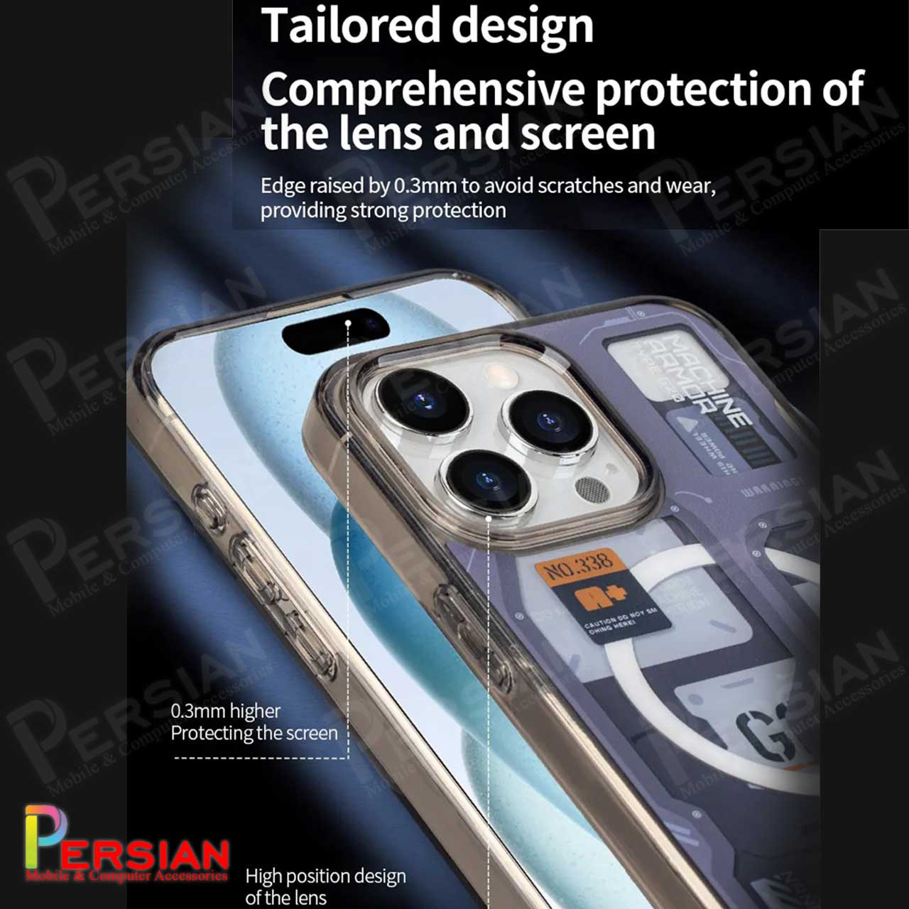 قاب آیفون 12 پرو برند اسپیگن مدل G20 طرح تکنولوژی با مگ سیف Spigen G20 for iPhone 12 Pro