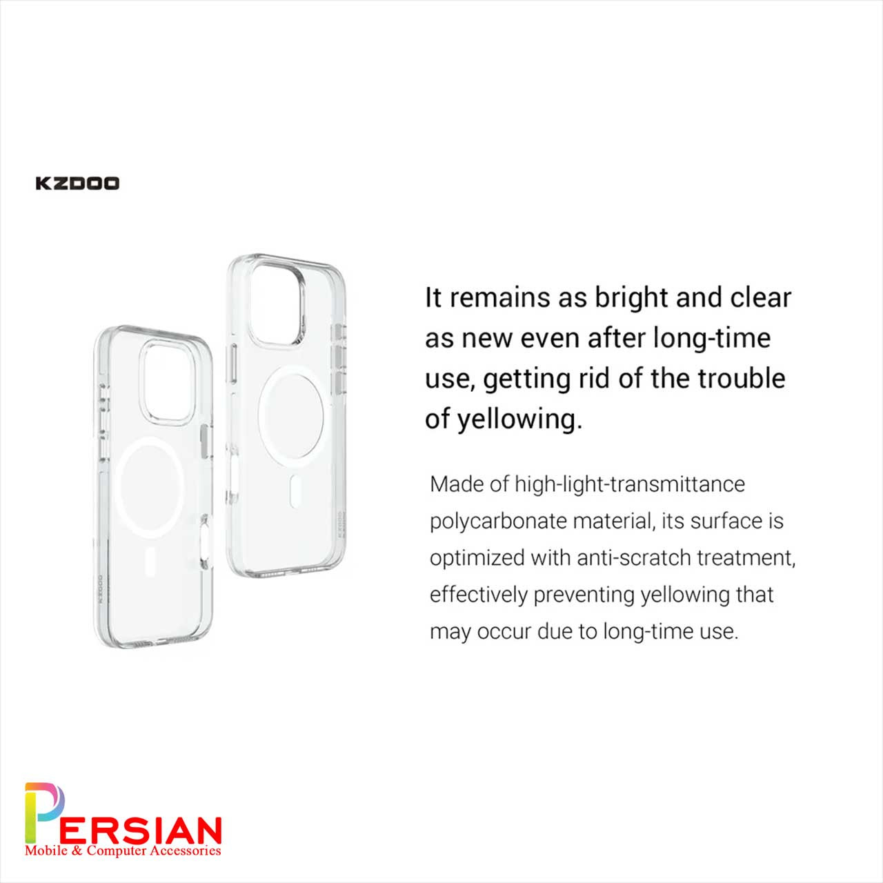 قاب شفاف مگ سیف کی دوو Apple iPhone 16e مدل KDOO (KZDOO) Magsafe Iceguard