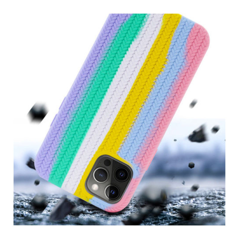 قاب طرح بافت رنگین کمانی گوشی  اپل Iphone 11 Pro Max