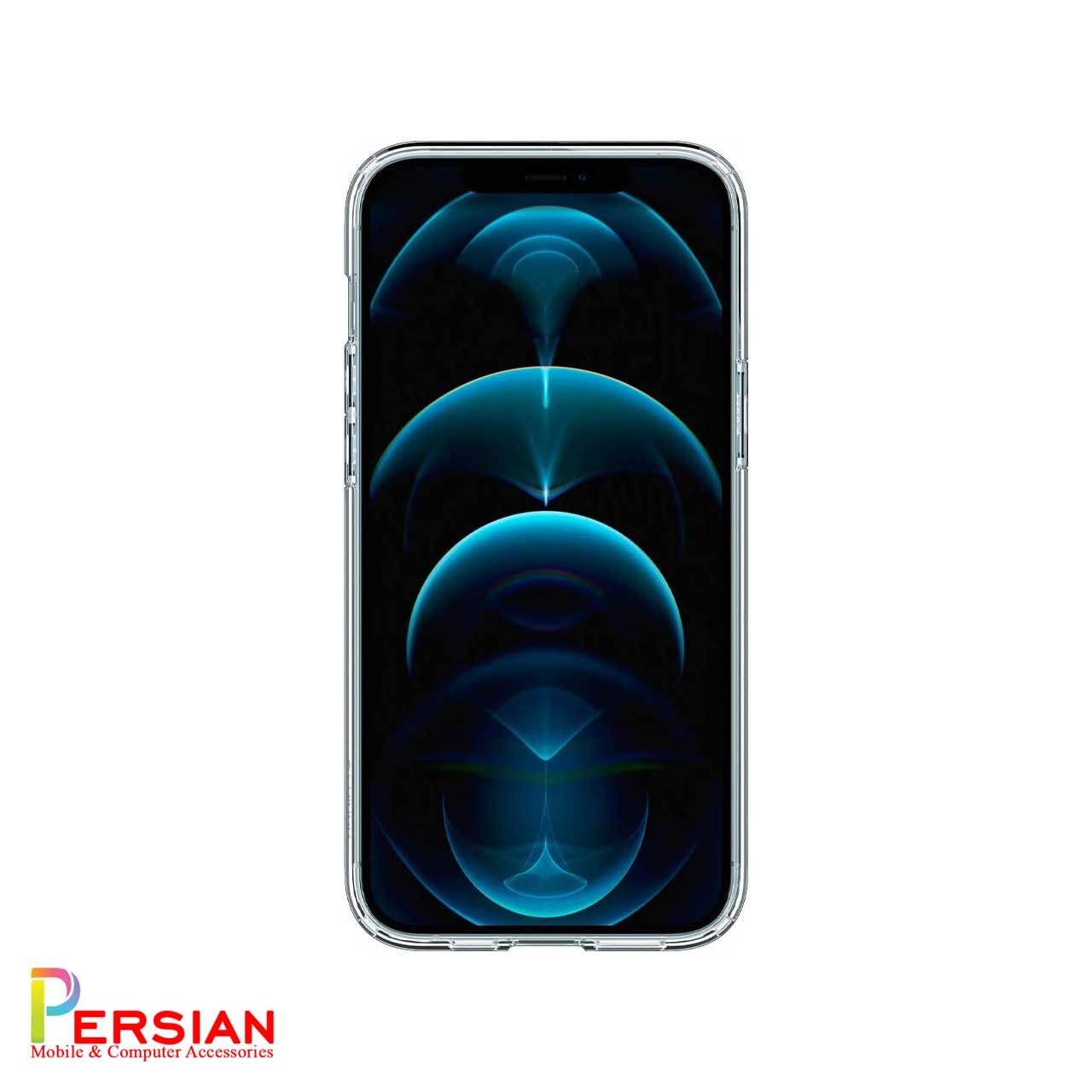 قاب آیفون 15 پرو مکس برند اسپیگن با مگ سیف Spigen Crystal Hybrid Mag Case iPhone 15 Pro Max