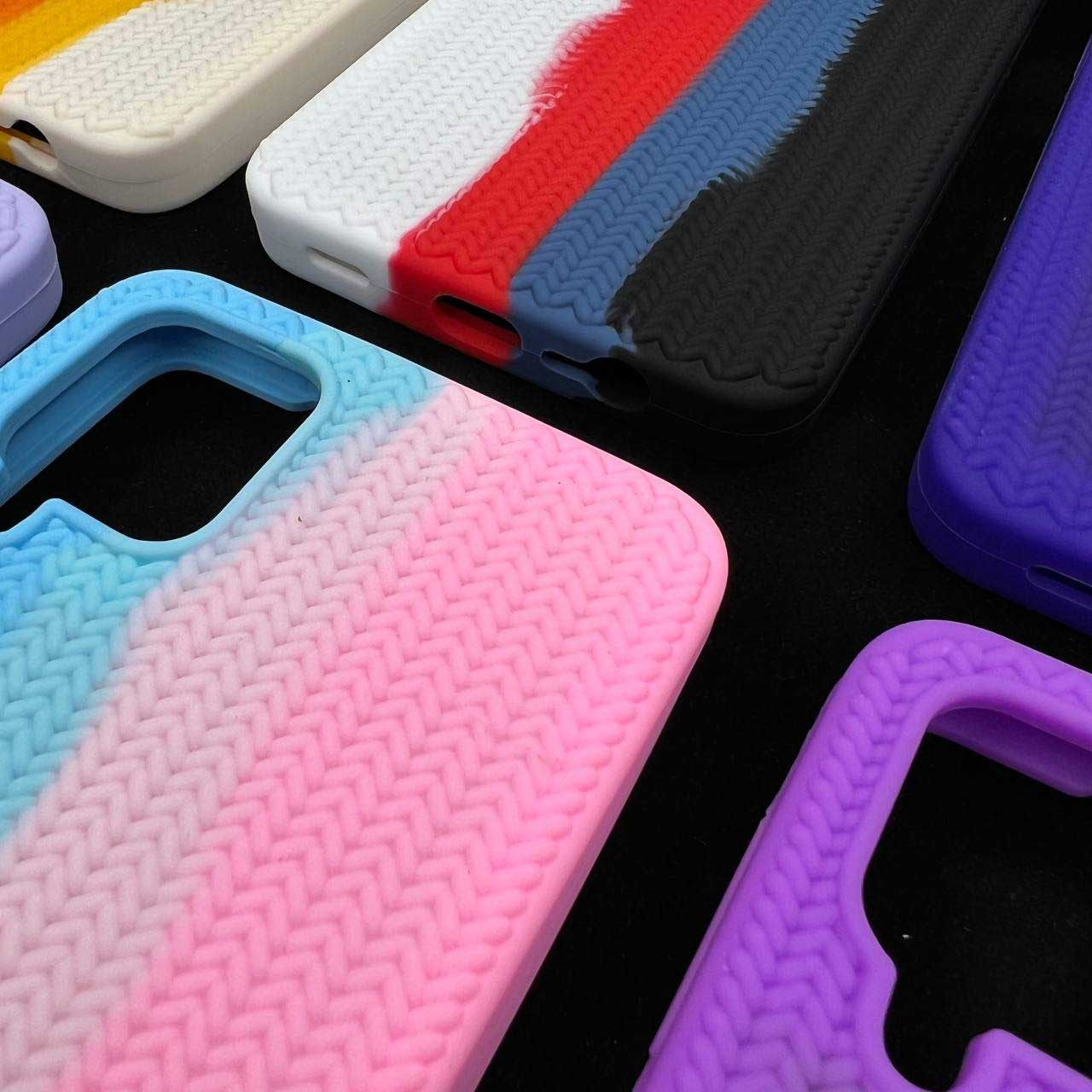 قاب سیلیکونی طرح بافت رنگین کمانی سامسونگ Galaxy A50