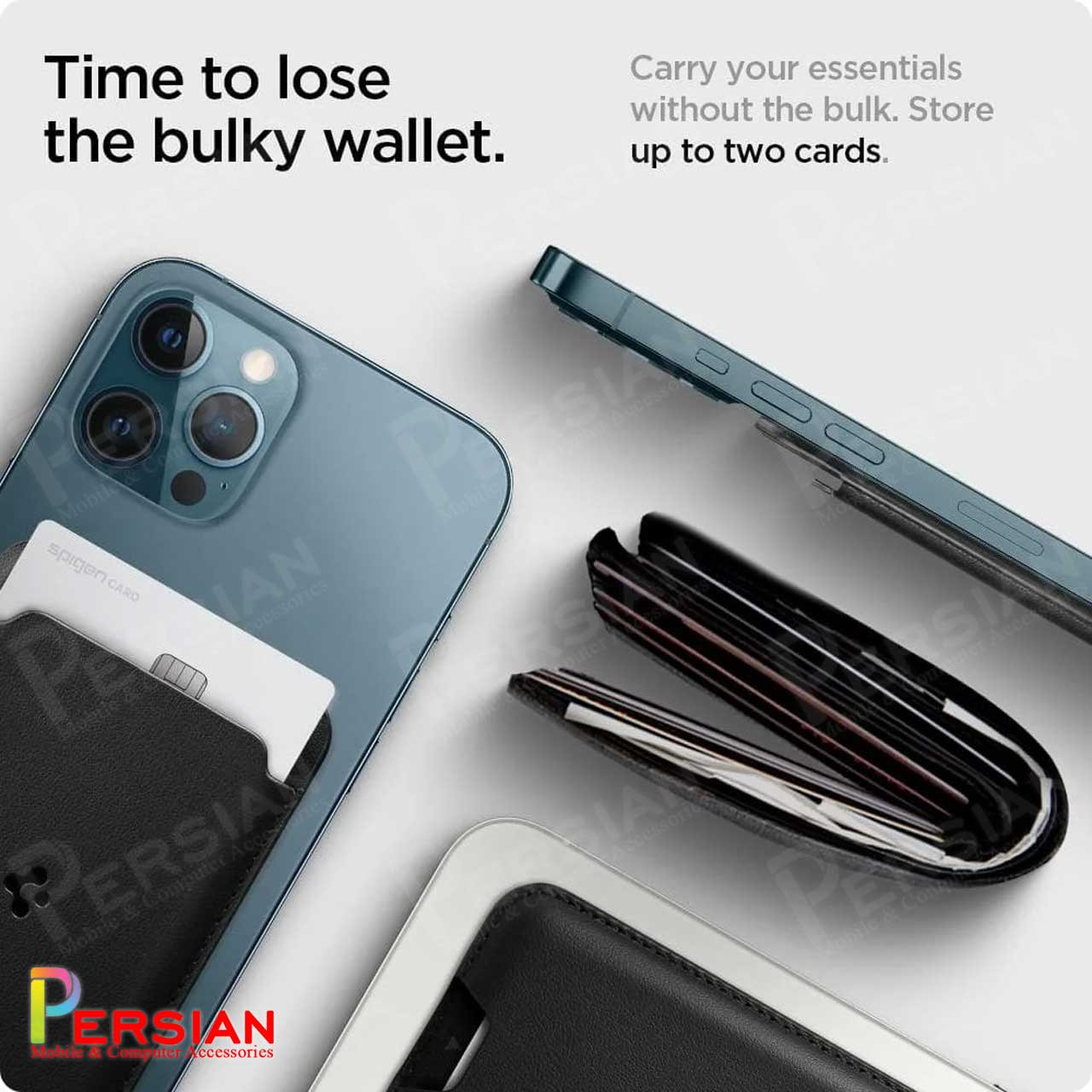 ولت و جاکارتی اسپیگن مدل والنتینوس  Spigen Magnetic Wallet Card Holder Valentinus (MagFit)