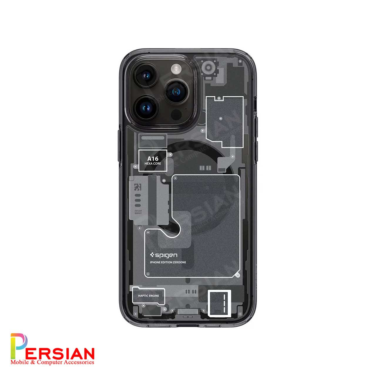 قاب آیفون 12 پرومکس طرح تکنولوژی برند اسپیگن Spigen Ultra Hybrid Mag Zero One Case iPhone 12 Pro Max