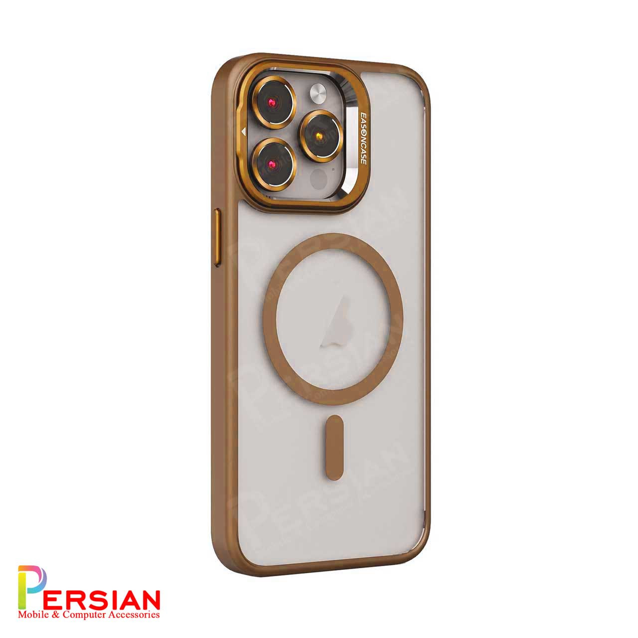 قاب آیفون 16 پرو شفاف استند شو ایسون کیس با مگ سیف و محافظ لنز رینگی Eason Case IPhone 16 Pro