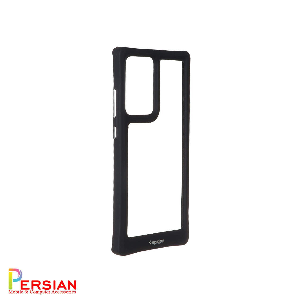 قاب سامسونک نوت 20 الترا اسپیگن مدل دور مشکی شفاف لنز برحسته Spigen Black TPU Clear Case Samsung Note 20 Ultra