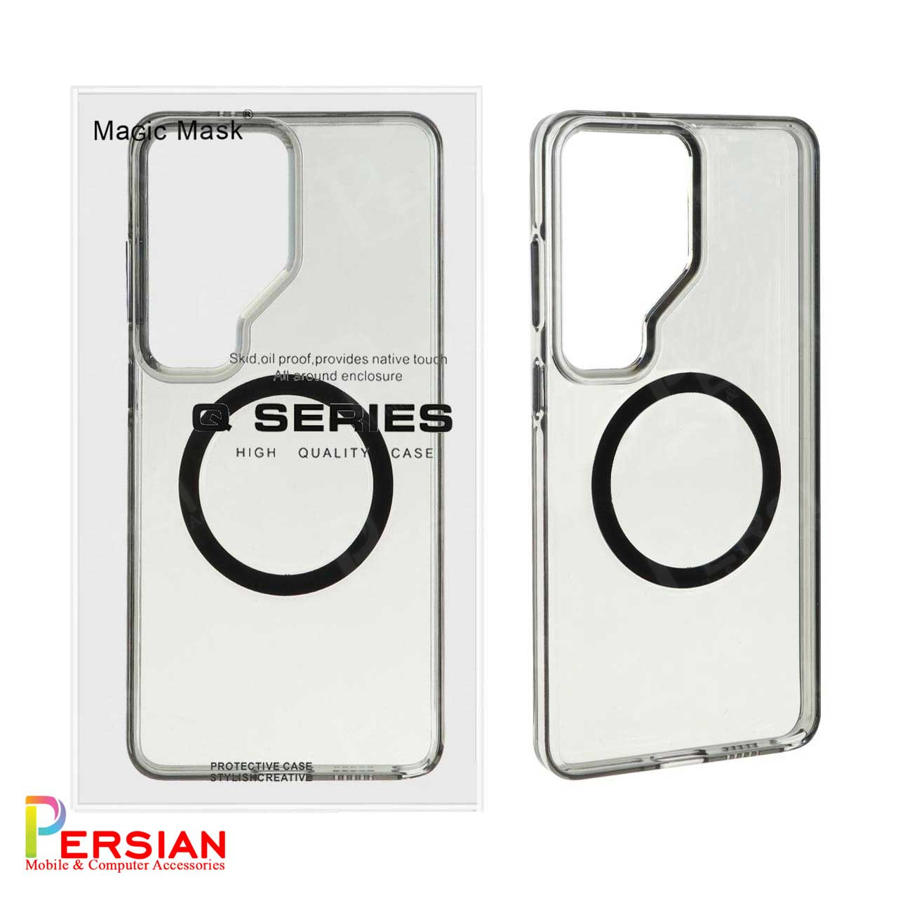 قاب گوشی سامسونگ S26 الترا تمام شفاف کریستالی با مگ سیف مدل آیرون مجیک Magic Mask Iron Magic Samsung S26 Ultra
