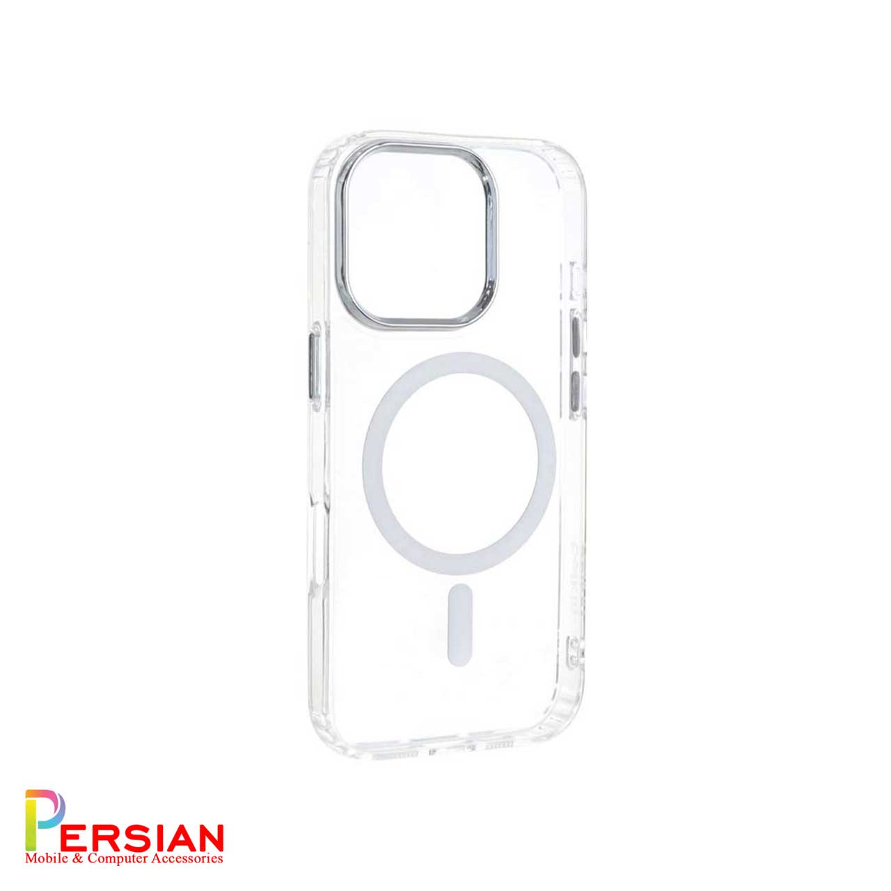 قاب شفاف گوشی آیفون 16 پرو برند بلکین با مگ سیف و دکمه و رینگ متال Belkin For IPhone 16 Pro