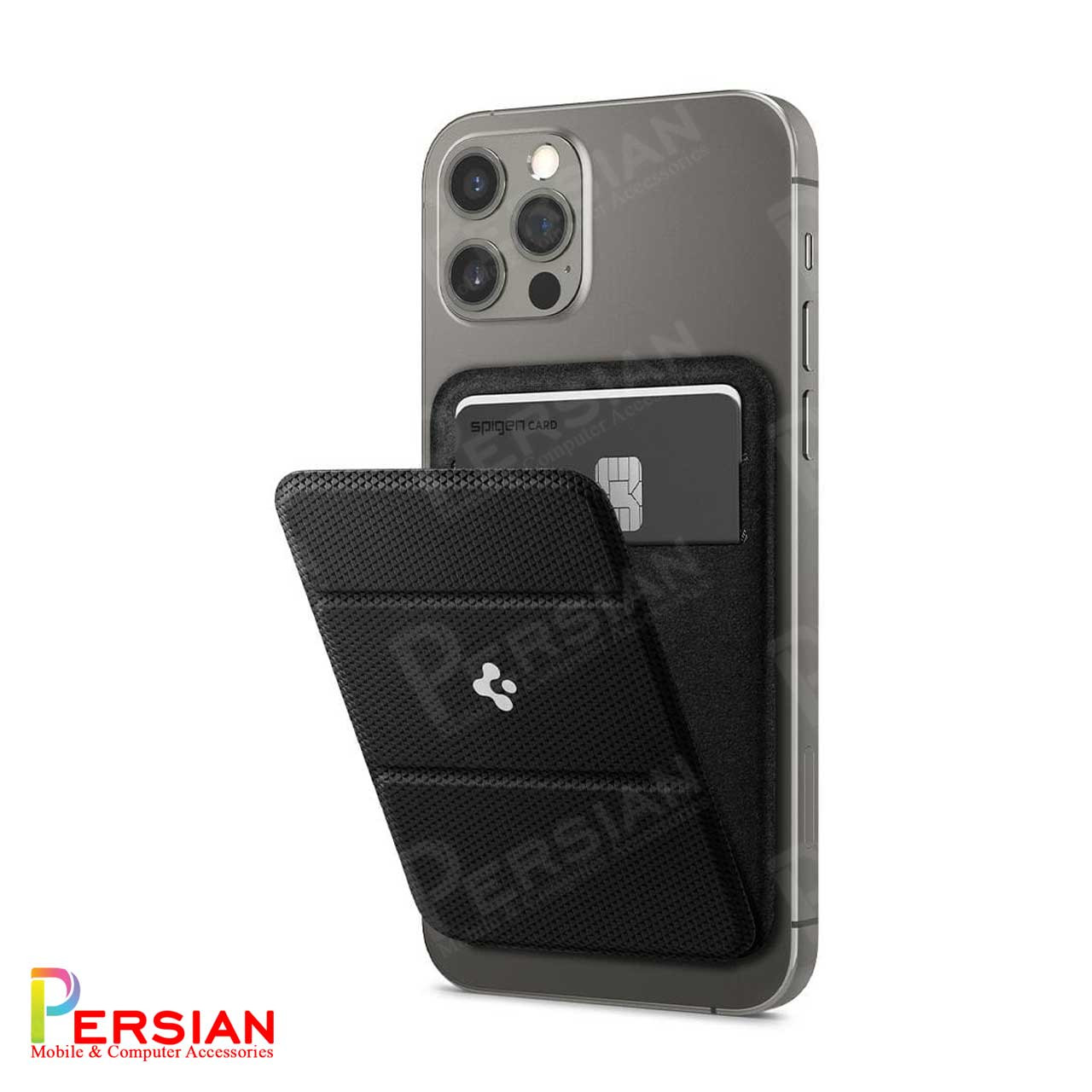 ولت جاکارتی تاشو اسپیگن مدل Spigen Magnetic Card Wallet Smart Fold (MagFit)