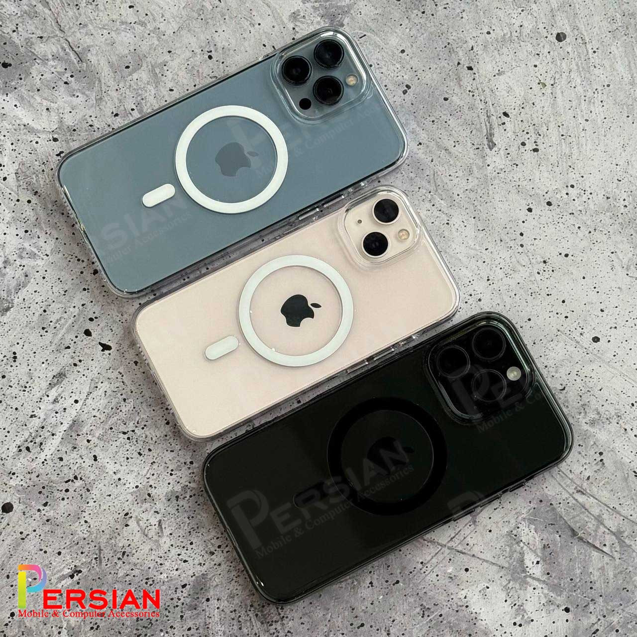 قاب گوشی آیفون 13 پرو تمام شفاف کریستالی با مگ سیف مدل آیرون مجیک Magic Mask Iron Magic iPhone 13 Pro