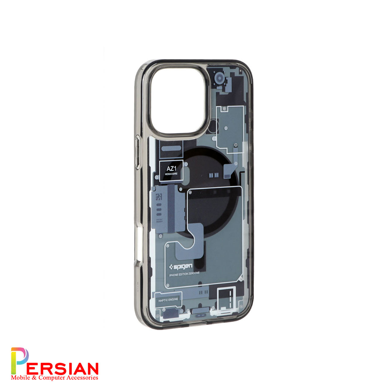 قاب آیفون 16 پرومکس طرح تکنولوژی برند اسپیگن Spigen Ultra Hybrid Mag Zero One Case iPhone 16 Pro Max