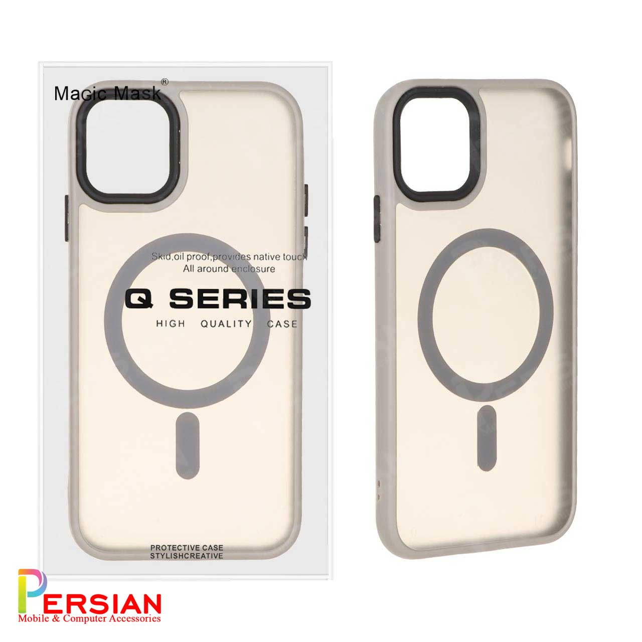 قاب گوشی آیفون 12 پرو پشت مات لنز برجسته مگ سیف مجیک ماسک Magic Mask MagSafe Matte Case iPhone 12 Pro