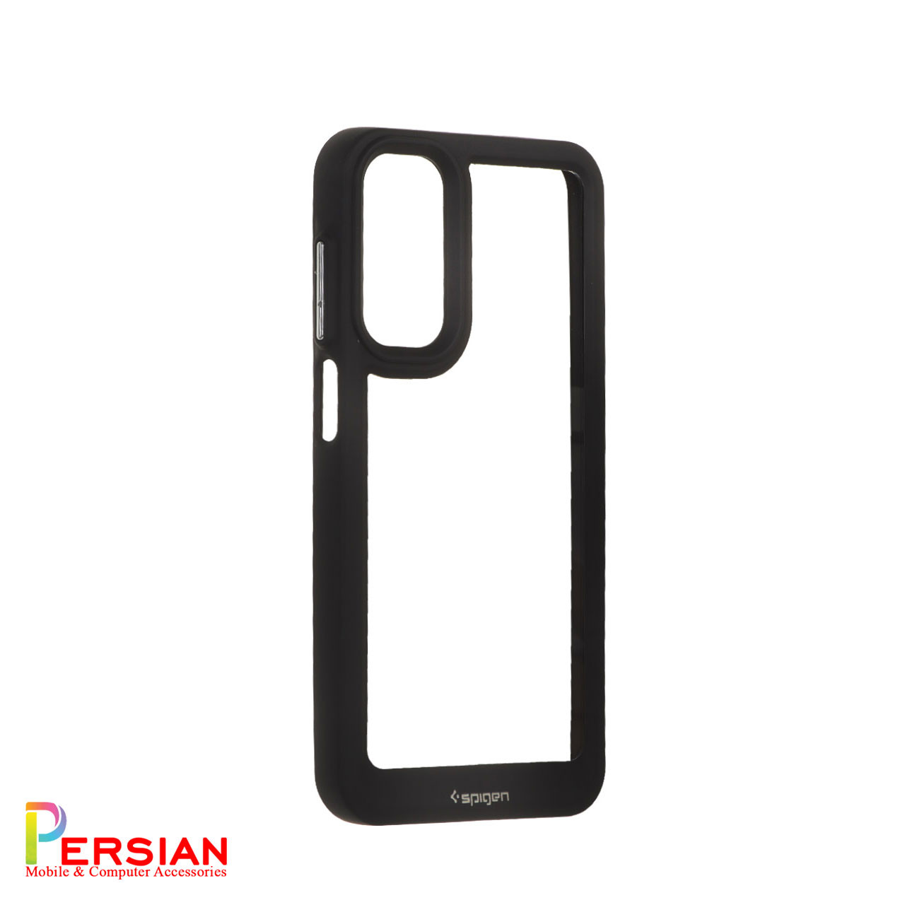 قاب سامسونگ A15 اسپیگن مدل دور مشکی شفاف لنز برجسته Spigen Black TPU Clear Case Samsung A15