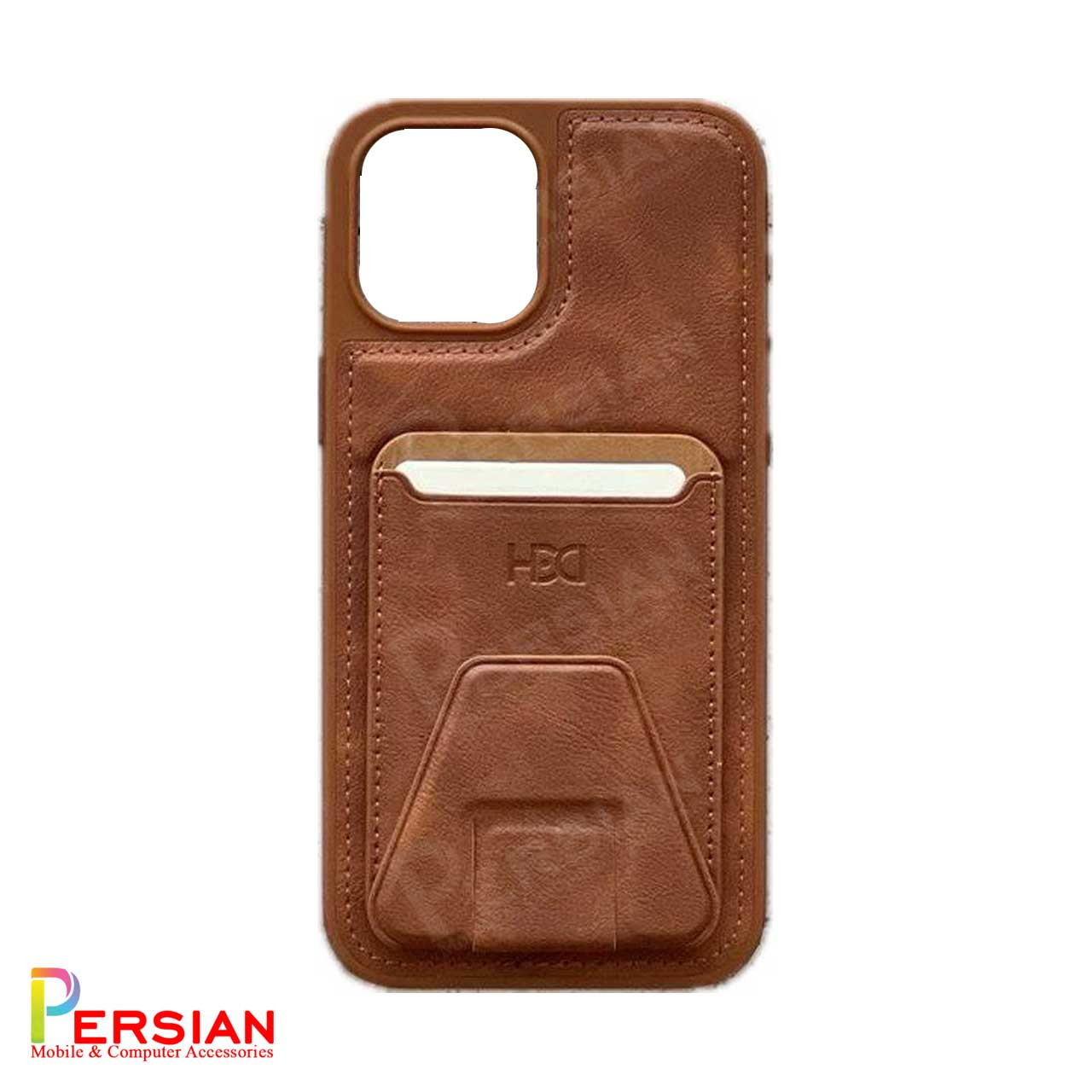 قاب چرمی و جاکارتی استند شو آیفون 12 اچ دی دی HDD iphone 12 Card Holder Leather Case