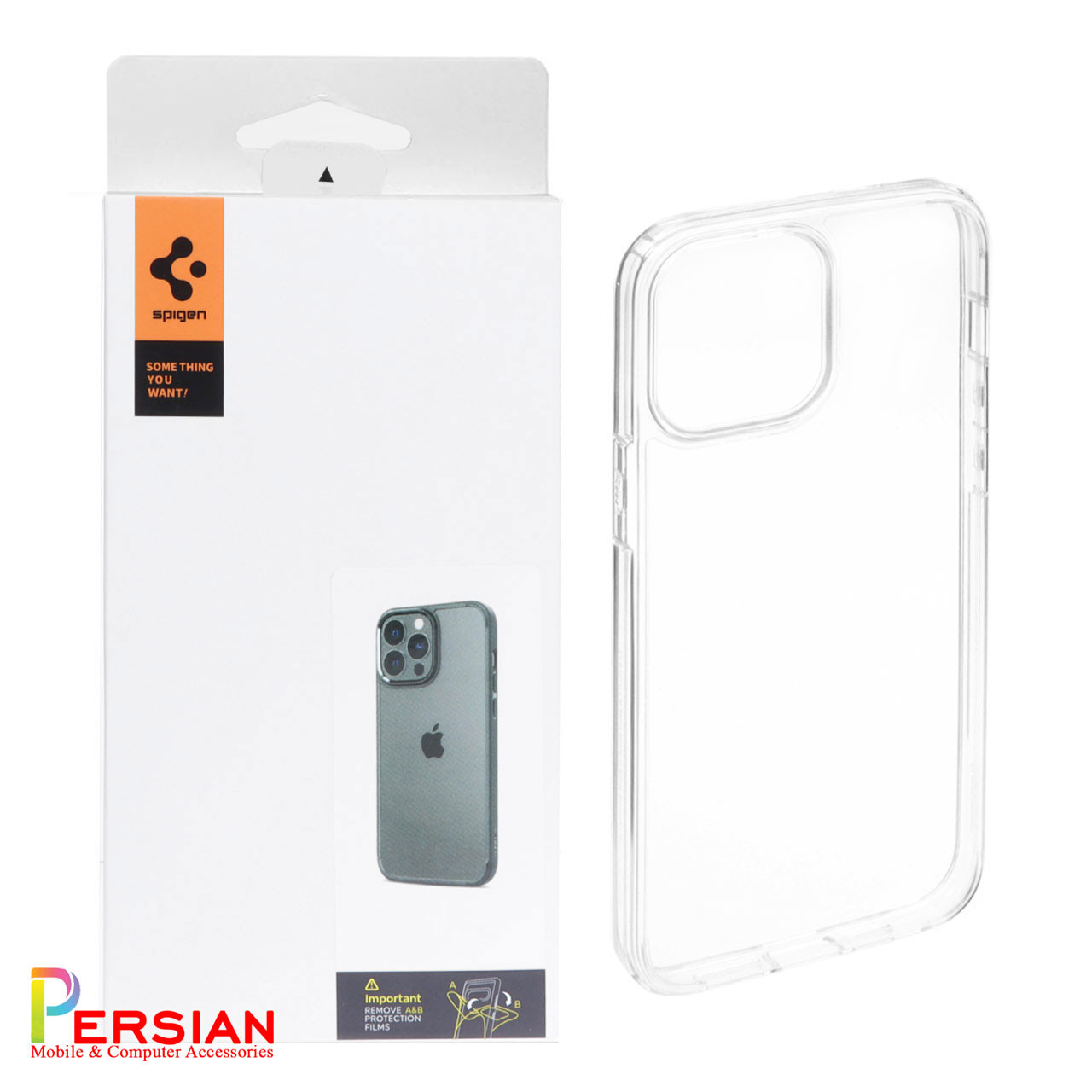 قاب گوشی آیفون 15 تمام شفاف برند اسپیگن Spigen Ultra Hybrid Case iPhone 15