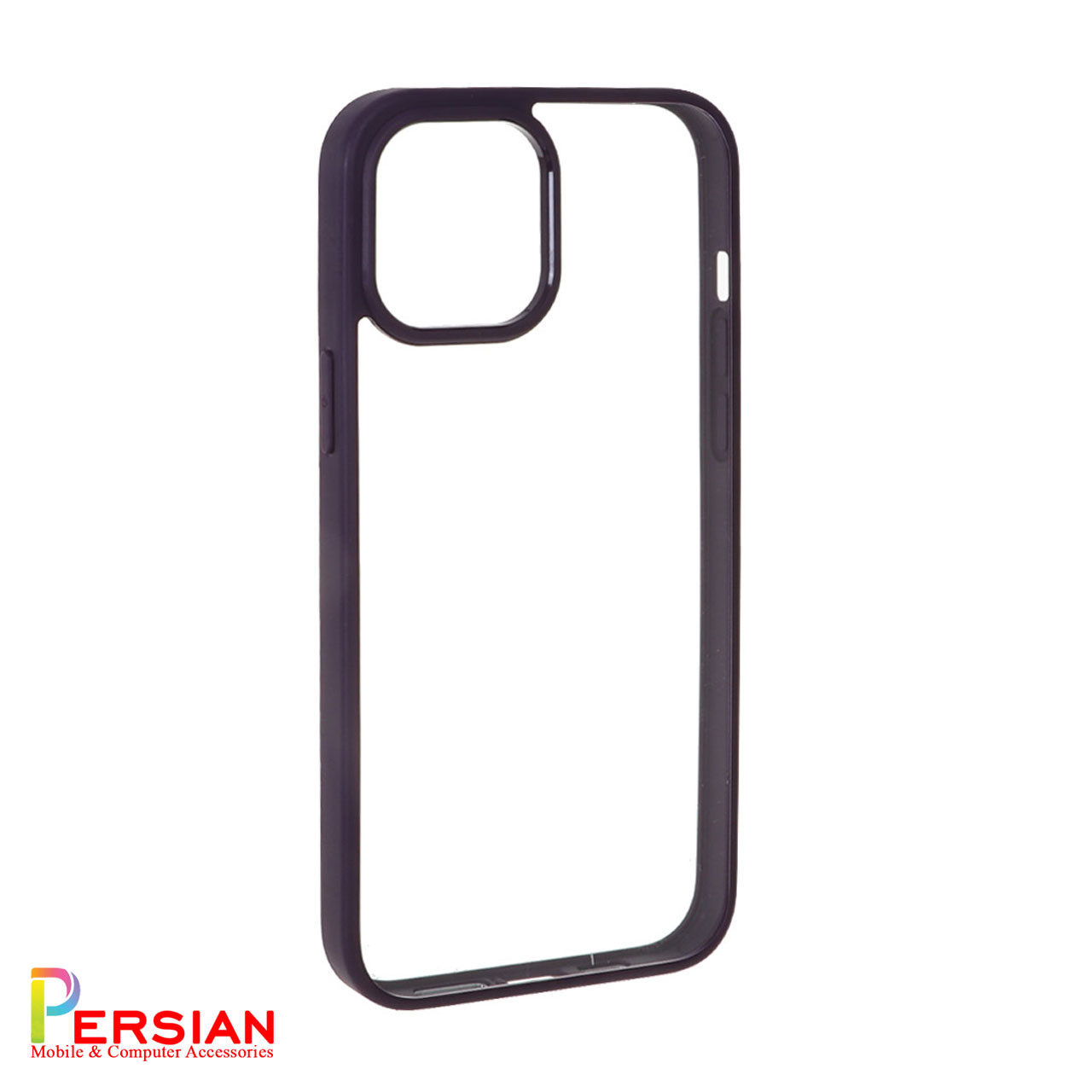 قاب آیفون 12 برند اسپیگن شفاف دور رنگی با محافظ اسپیکر Spigen Ultra Hybrid iPhone 12